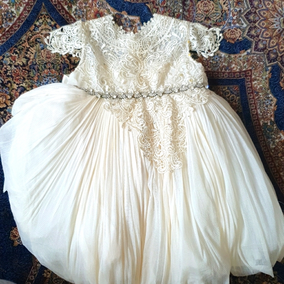 Designer Customized Baptism dress with swarovski - Picture 1 of 5